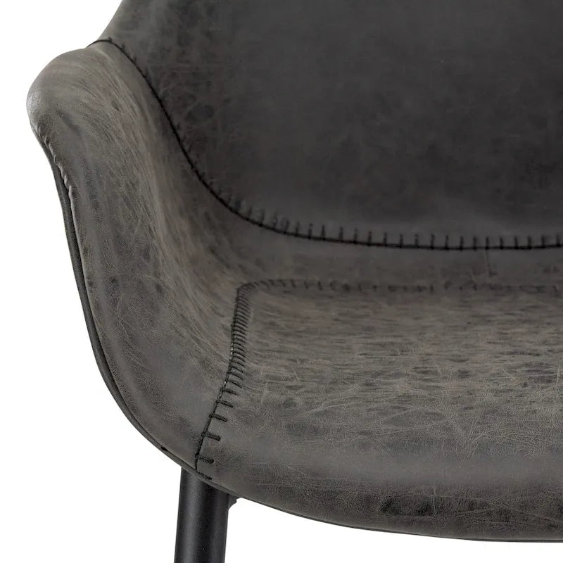 Upholstered Dining Arm Chair with Metal Legs, Set of 2 – 24.5"D x 25.2"W x 33"H