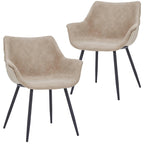 Upholstered Dining Arm Chair with Metal Legs, Set of 2 – 24.5"D x 25.2"W x 33"H