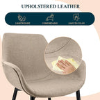 Upholstered Dining Arm Chair with Metal Legs, Set of 2 – 24.5"D x 25.2"W x 33"H