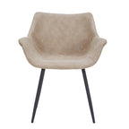 Upholstered Dining Arm Chair with Metal Legs, Set of 2 – 24.5"D x 25.2"W x 33"H