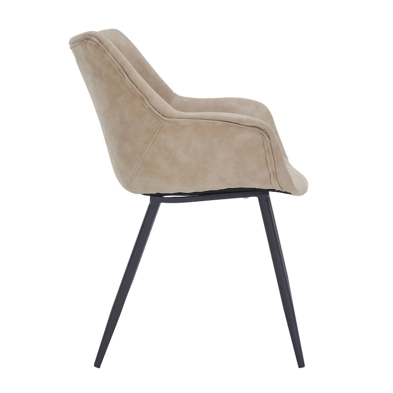 Upholstered Dining Arm Chair with Metal Legs, Set of 2 – 24.5"D x 25.2"W x 33"H