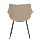 Upholstered Dining Arm Chair with Metal Legs, Set of 2 – 24.5"D x 25.2"W x 33"H