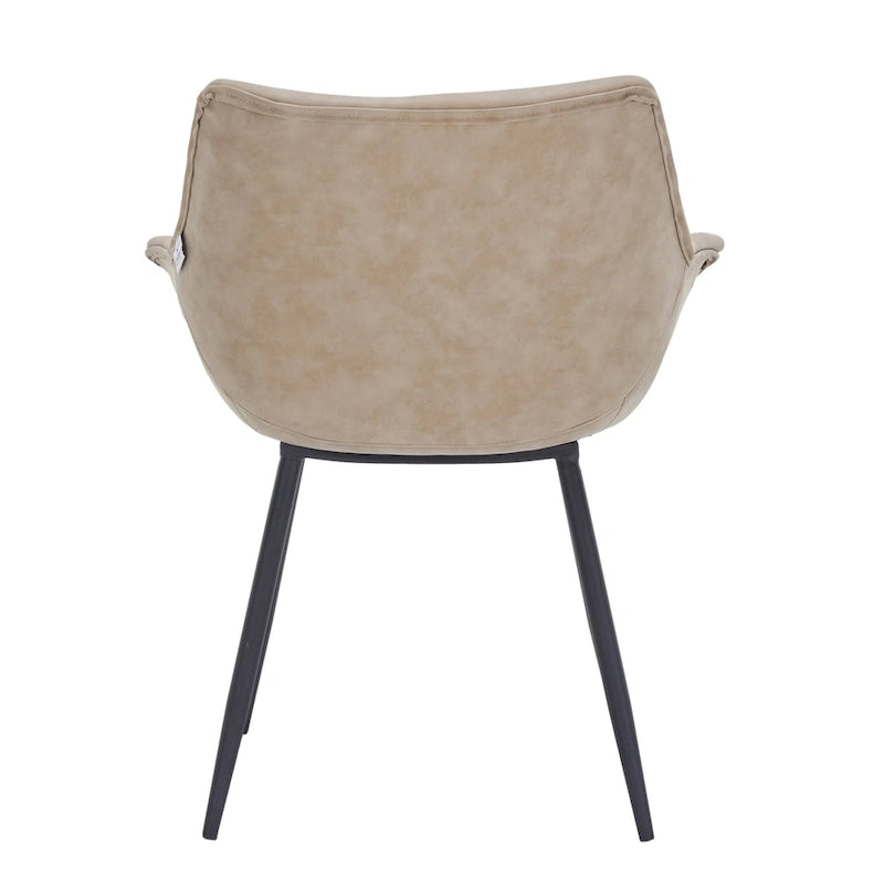 Upholstered Dining Arm Chair with Metal Legs, Set of 2 – 24.5"D x 25.2"W x 33"H
