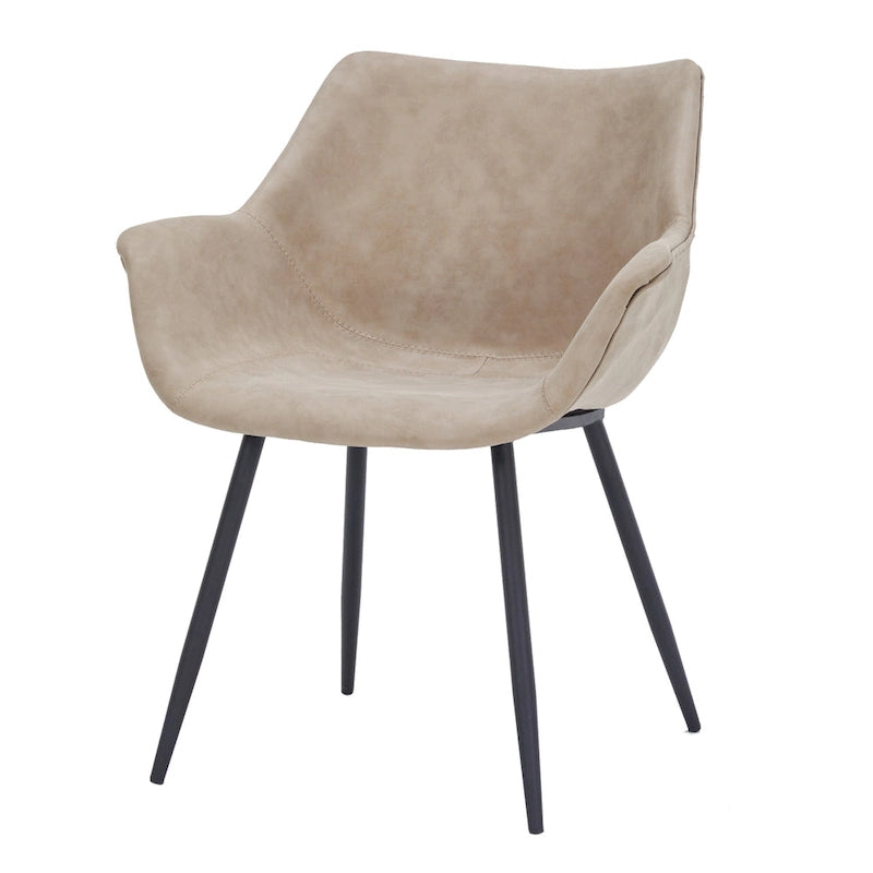Upholstered Dining Arm Chair with Metal Legs, Set of 2 – 24.5"D x 25.2"W x 33"H