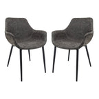 Upholstered Dining Arm Chair with Metal Legs, Set of 2 – 24.5"D x 25.2"W x 33"H