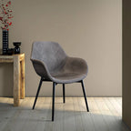 Upholstered Dining Arm Chair with Metal Legs, Set of 2 – 24.5"D x 25.2"W x 33"H