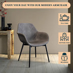 Upholstered Dining Arm Chair with Metal Legs, Set of 2 – 24.5"D x 25.2"W x 33"H