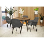 Upholstered Dining Arm Chair with Metal Legs, Set of 2 – 24.5"D x 25.2"W x 33"H