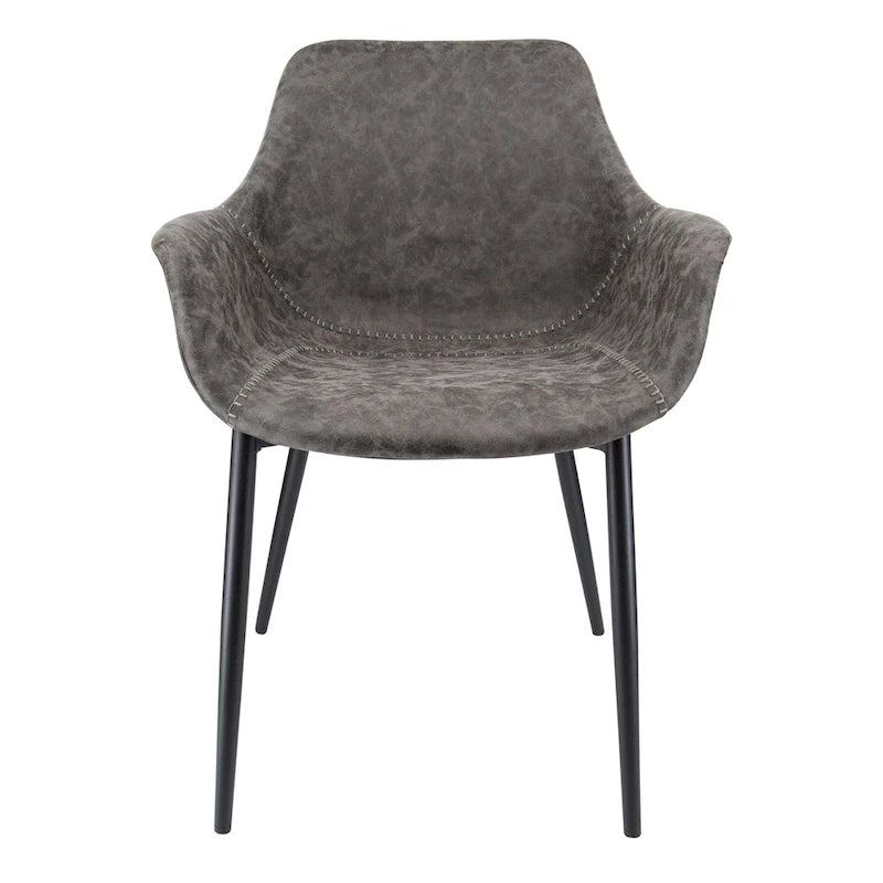 Upholstered Dining Arm Chair with Metal Legs, Set of 2 – 24.5"D x 25.2"W x 33"H