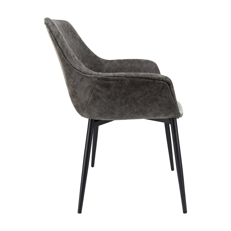 Upholstered Dining Arm Chair with Metal Legs, Set of 2 – 24.5"D x 25.2"W x 33"H