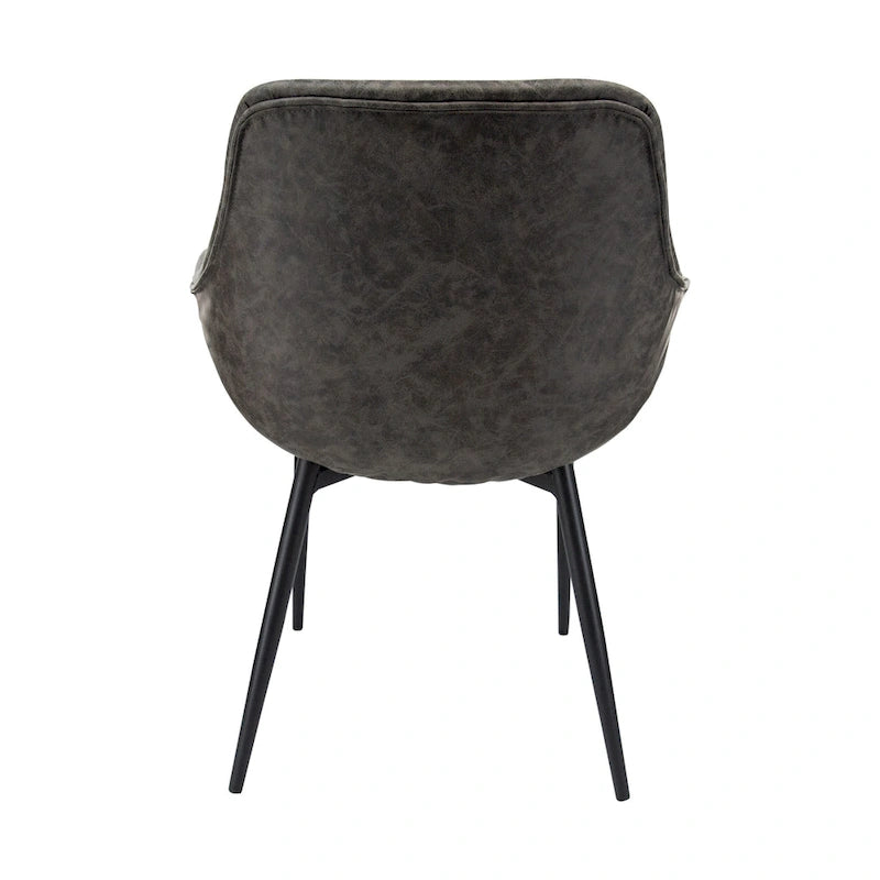 Upholstered Dining Arm Chair with Metal Legs, Set of 2 – 24.5"D x 25.2"W x 33"H