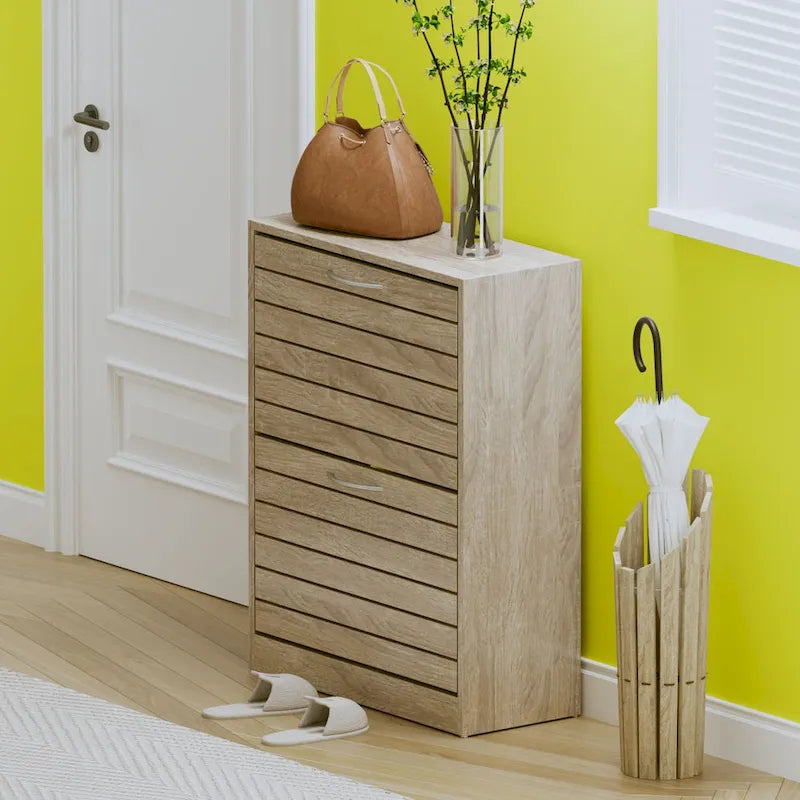  2 Tiers Shoe Rack Cabinet Shoe Cabinet Space-Saving