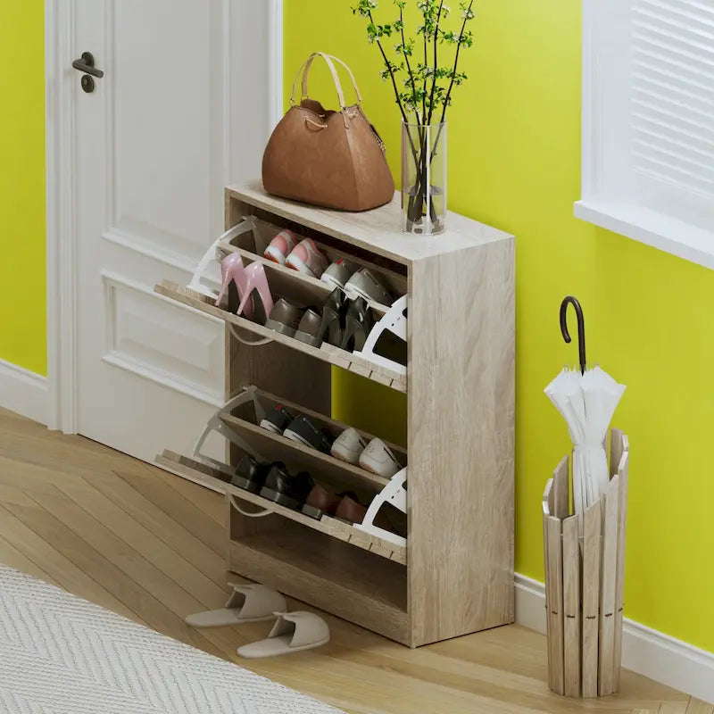 2-Tier Shoe Cabinet, 18mm Particleboard with PVC Edge Banding