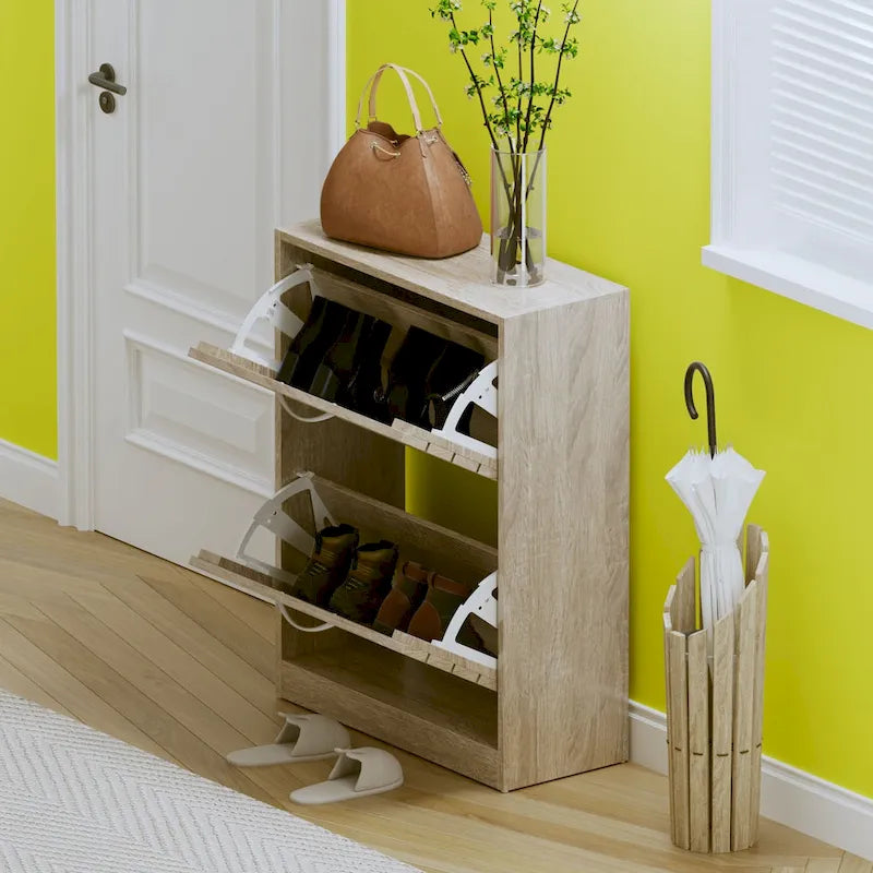 2-Tier Shoe Cabinet, 18mm Particleboard with PVC Edge Banding