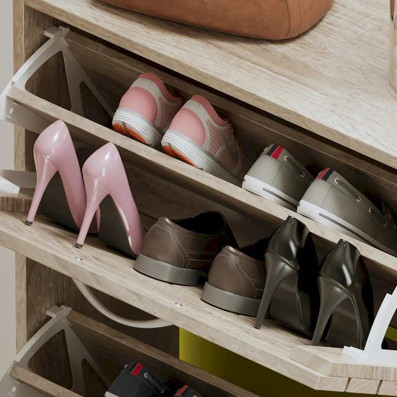 2-Tier Shoe Cabinet, 18mm Particleboard with PVC Edge Banding