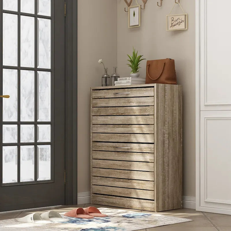 2-Tier Shoe Cabinet, 18mm Particleboard with PVC Edge Banding