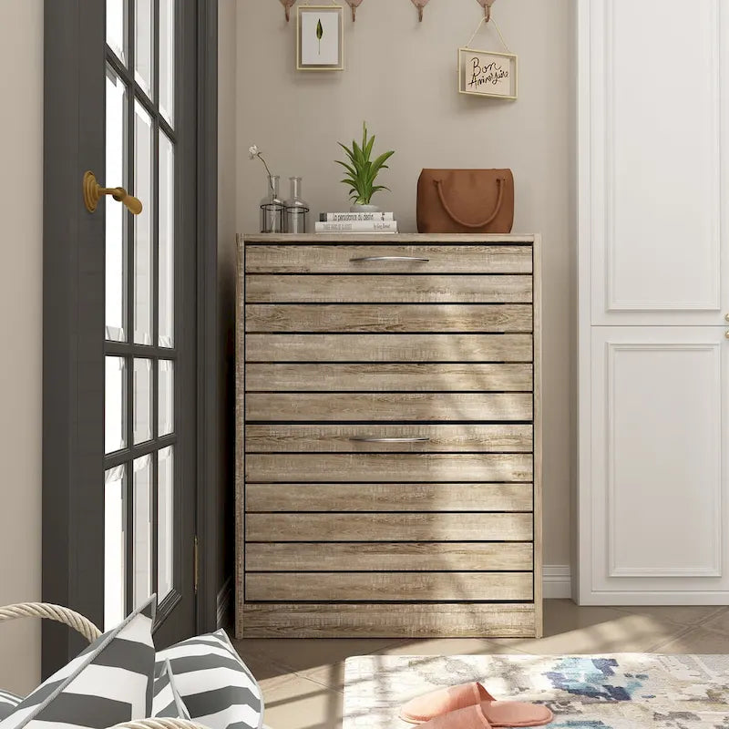 2-Tier Shoe Cabinet, 18mm Particleboard with PVC Edge Banding