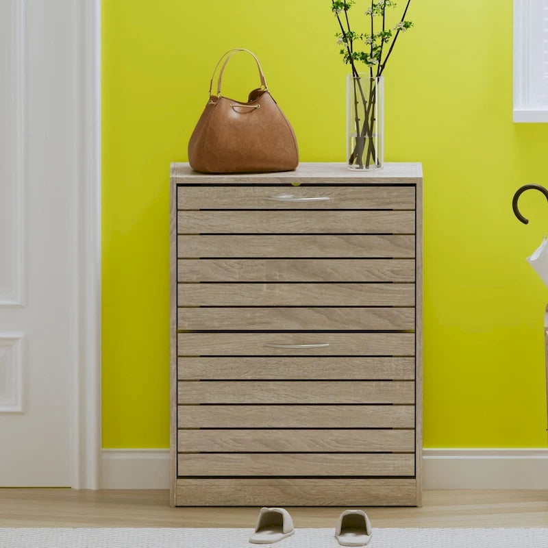 2-Tier Shoe Cabinet, 18mm Particleboard with PVC Edge Banding