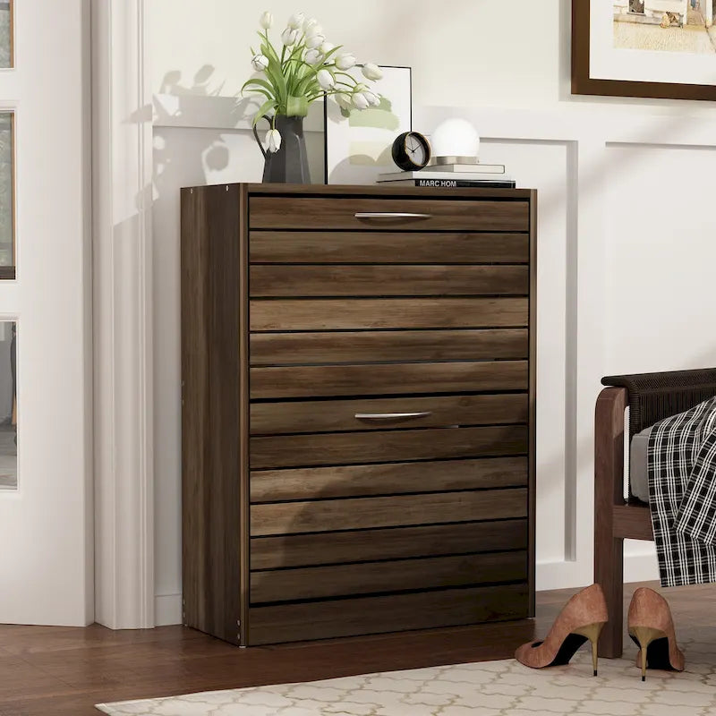 2-Tier Shoe Cabinet, 18mm Particleboard with PVC Edge Banding