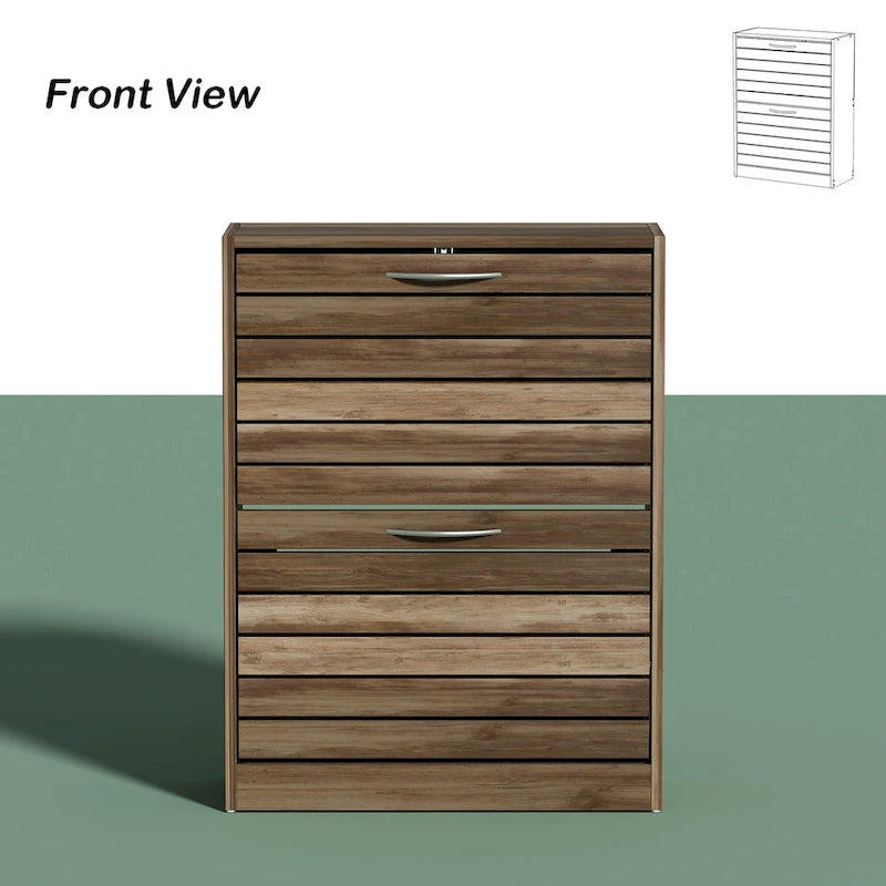2-Tier Shoe Cabinet, 18mm Particleboard with PVC Edge Banding