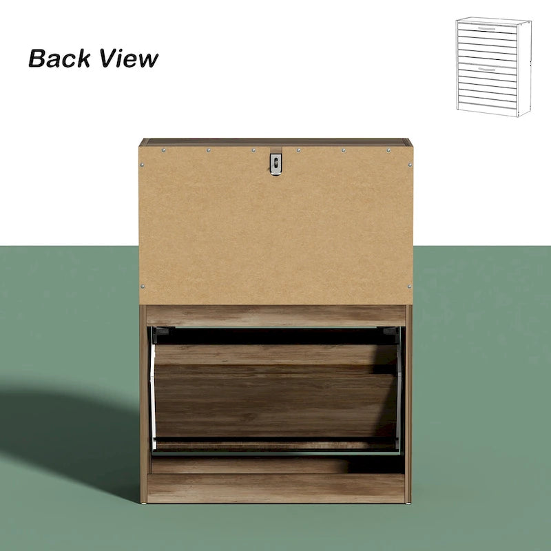 2-Tier Shoe Cabinet, 18mm Particleboard with PVC Edge Banding
