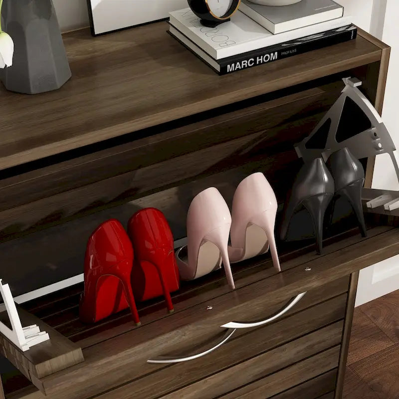 2-Tier Shoe Cabinet, 18mm Particleboard with PVC Edge Banding