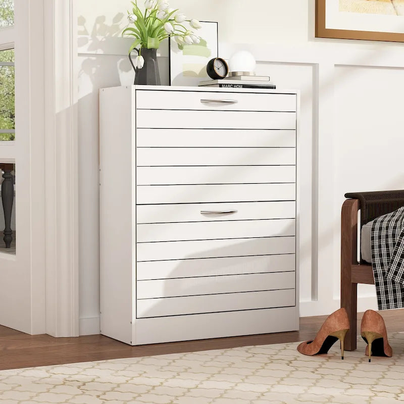 2-Tier Shoe Cabinet, 18mm Particleboard with PVC Edge Banding