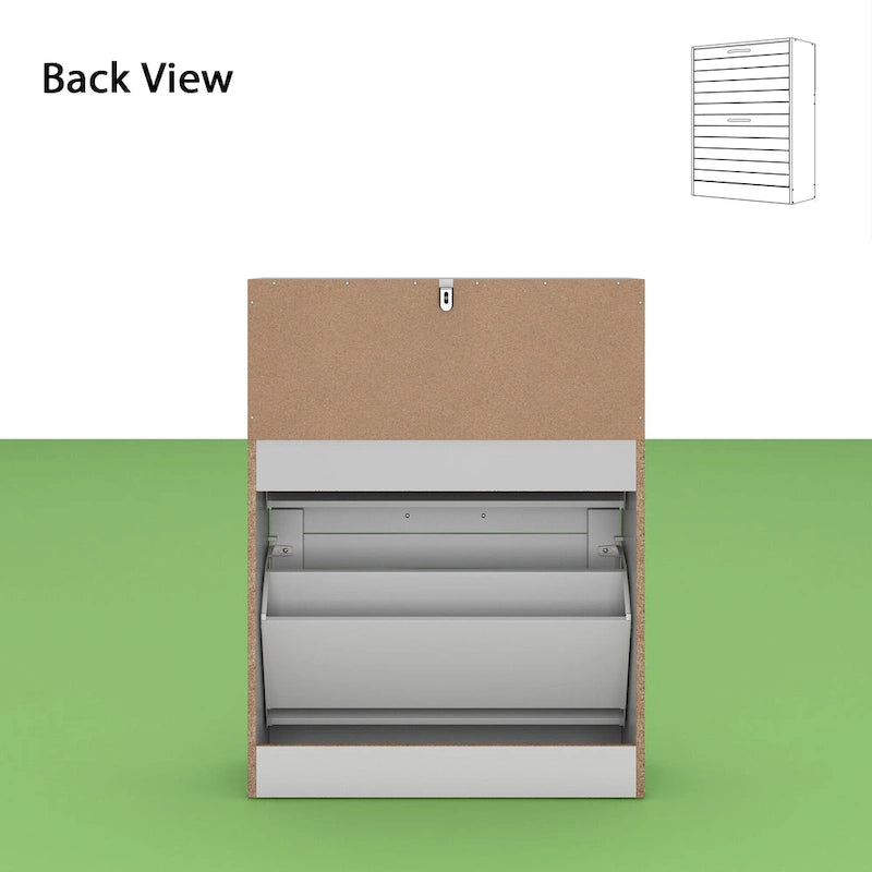 2-Tier Shoe Cabinet, 18mm Particleboard with PVC Edge Banding