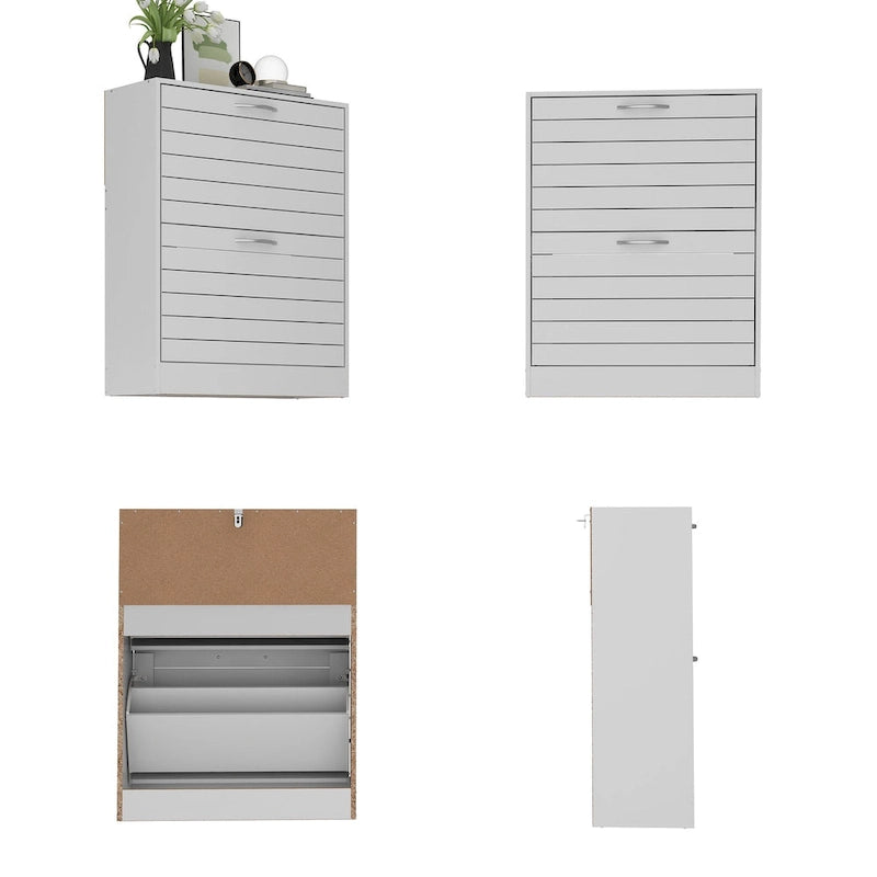 2-Tier Shoe Cabinet, 18mm Particleboard with PVC Edge Banding