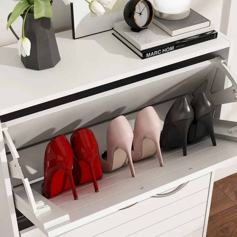 2-Tier Shoe Cabinet, 18mm Particleboard with PVC Edge Banding