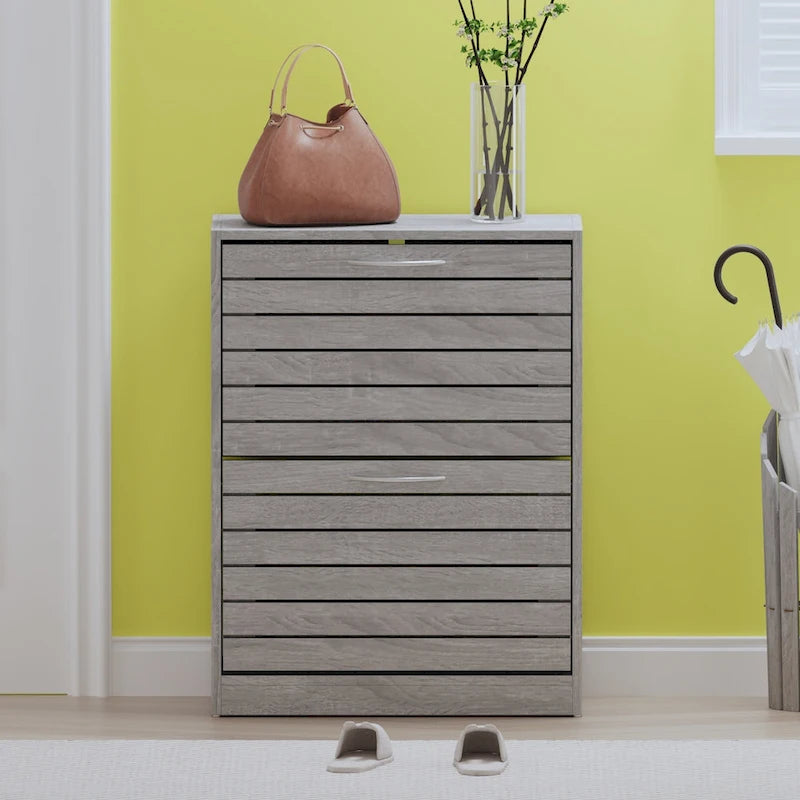 2-Tier Shoe Cabinet, 18mm Particleboard with PVC Edge Banding