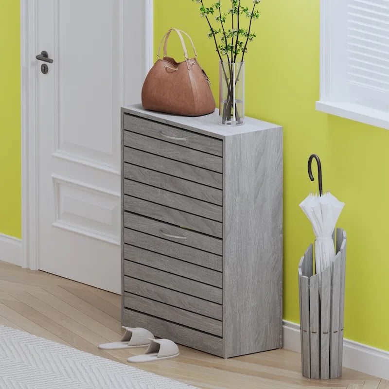 2-Tier Shoe Cabinet, 18mm Particleboard with PVC Edge Banding