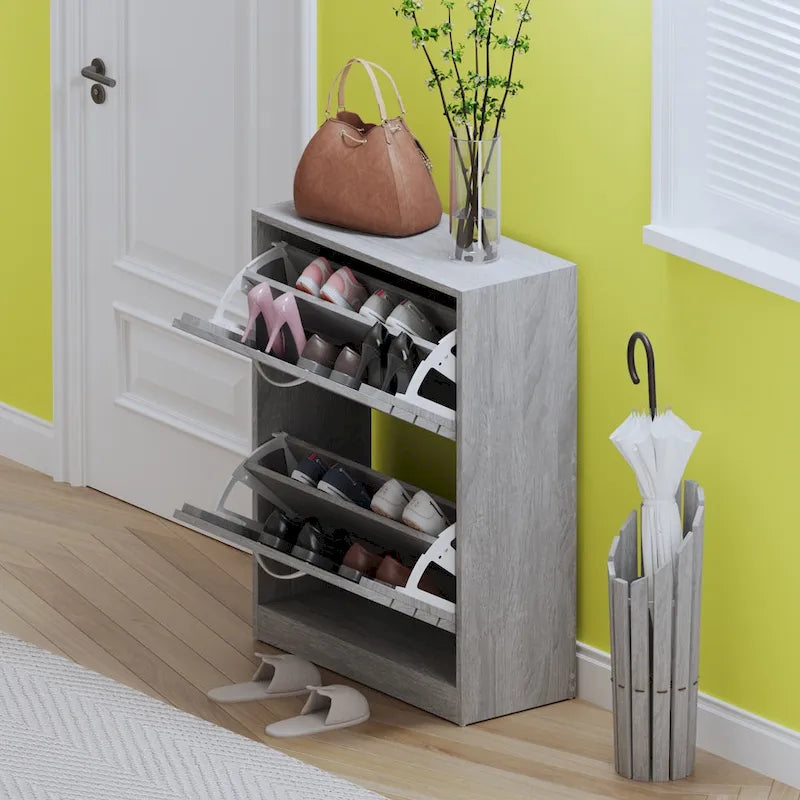 2-Tier Shoe Cabinet, 18mm Particleboard with PVC Edge Banding