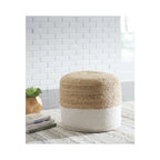 Natural/White Pouf