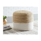 Natural/White Pouf
