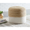 Natural/White Pouf