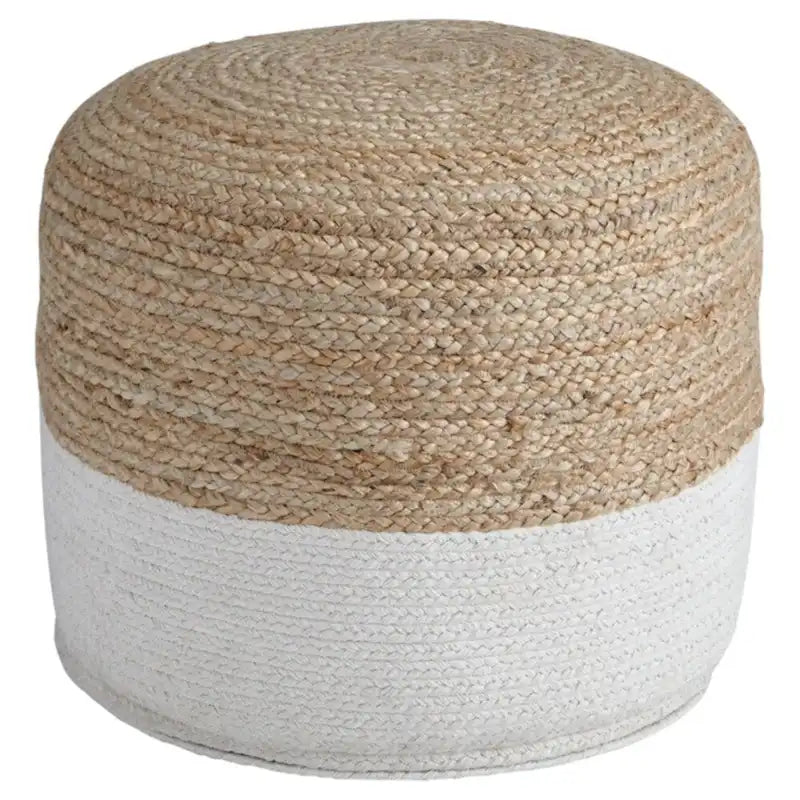 Natural/White Pouf