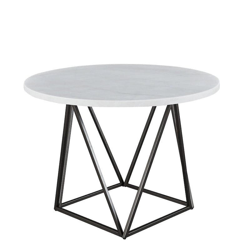 White Marble Top Round Dining Table