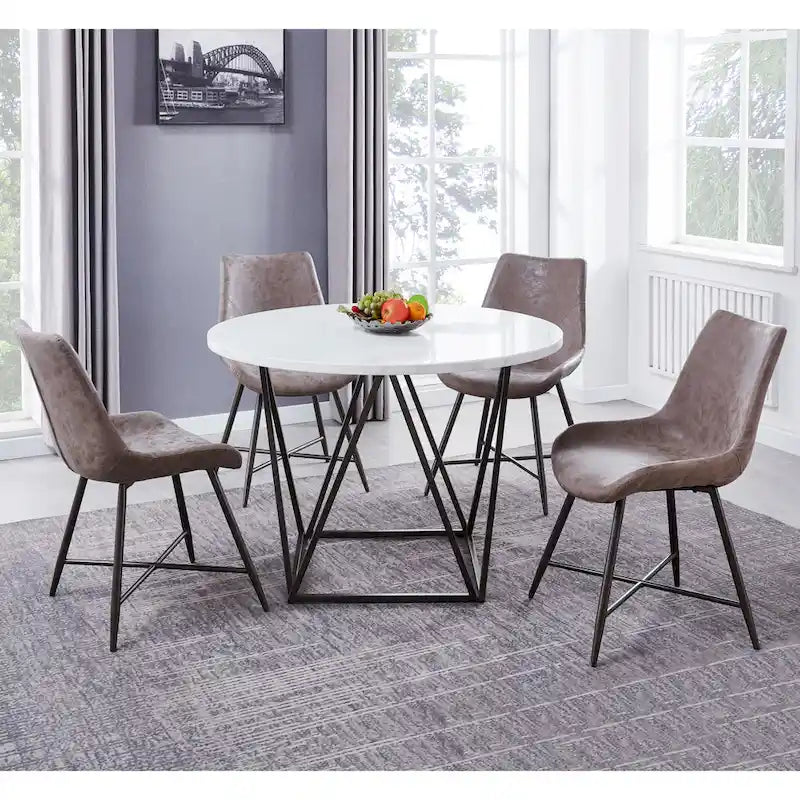 White Marble Top Round Dining Table