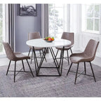 White Marble Top Round Dining Table