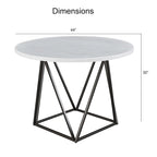 White Marble Top Round Dining Table