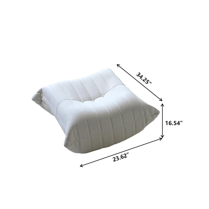 Upholstered Sofa Set with Ottoman, Beige Fabric – Single Sofa / Loveseat / Couch / Ottoman