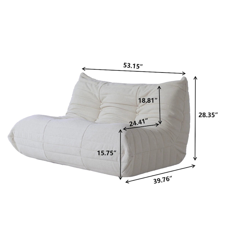 Upholstered Sofa Set with Ottoman, Beige Fabric – Single Sofa / Loveseat / Couch / Ottoman