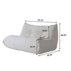 Upholstered Sofa Set with Ottoman, Beige Fabric – Single Sofa / Loveseat / Couch / Ottoman