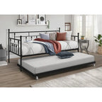 Twin Metal Daybed with Pull-Out Trundle, Multiple Colors