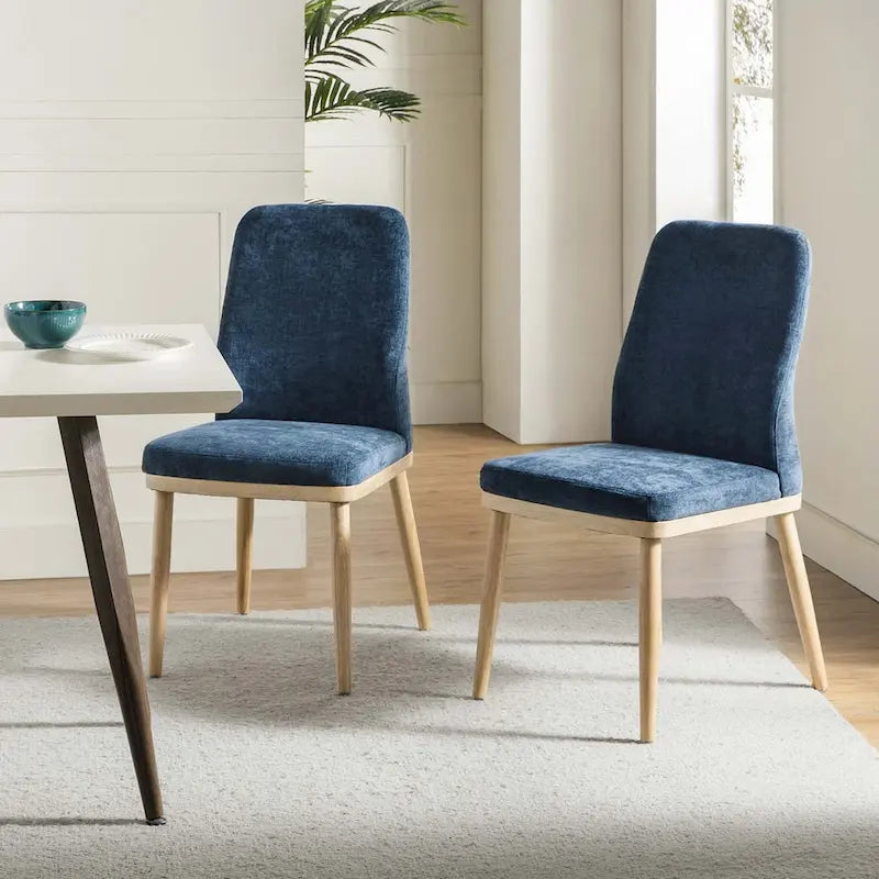 Emilia Mid-century Modern Upholstered Dining Chair Set of 2 by 