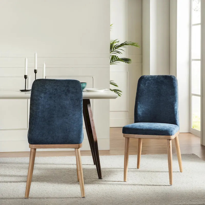 Mid-century Modern Upholstered Dining Chair Set of 2