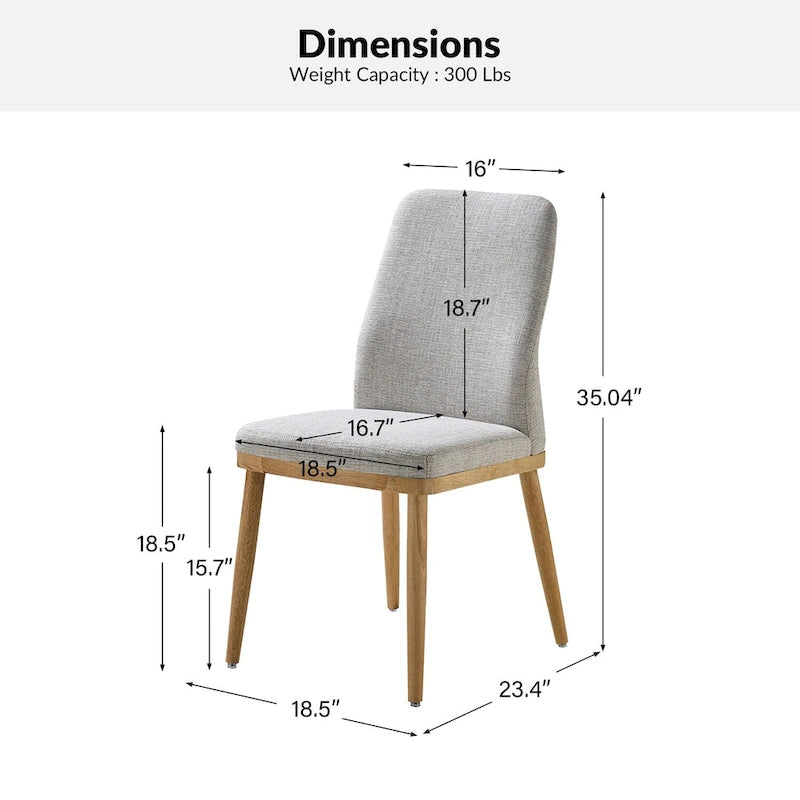 Mid-century Modern Upholstered Dining Chair Set of 2