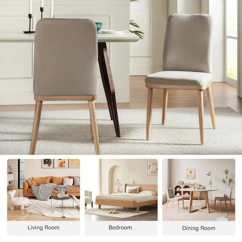 Mid-century Modern Upholstered Dining Chair Set of 2