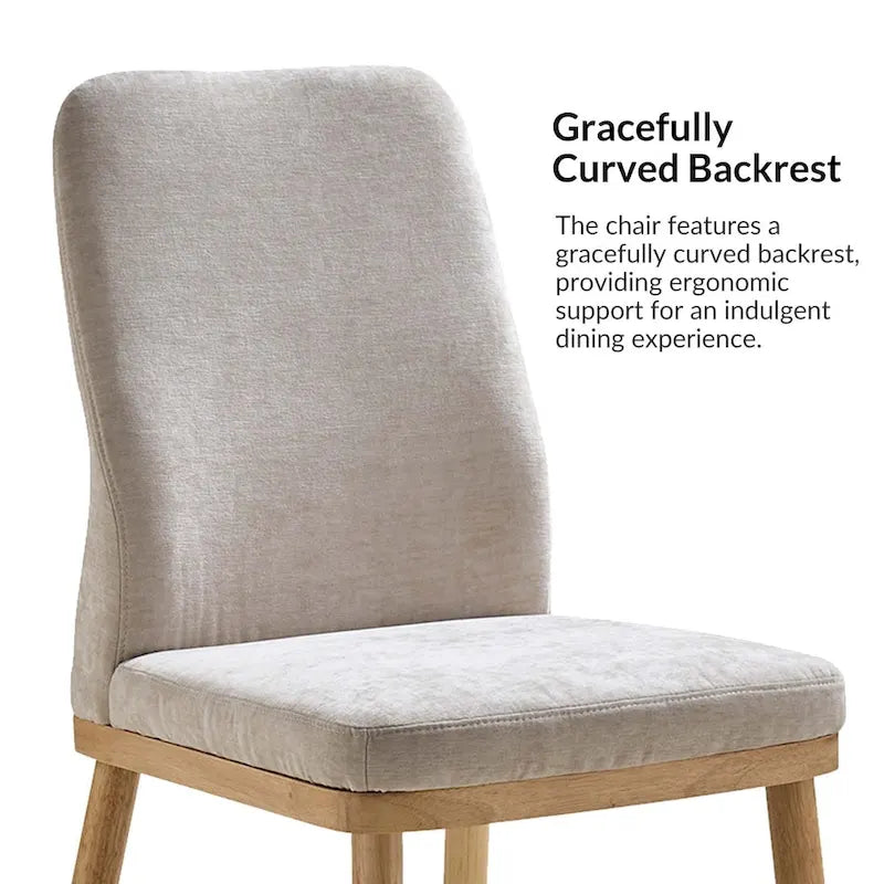 Mid-century Modern Upholstered Dining Chair Set of 2